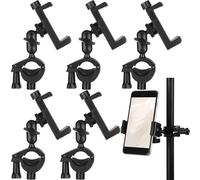 Kingdder 6 Pack Mic Stand Phone Holder Music Stand Holder Adjustable 360° Swivel for Microphone Mount Phone Clamp Mount for Concert Lecture Live