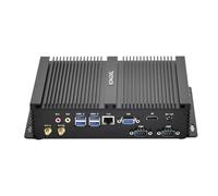 KINGDEL Fanless Industrial Computer, Mini PC, core i7 8th Gen. CPU, 16GB RAM 512GB NVMe SSD, 4K:4096x2304, HD Port, VGA, 2xCOM RS232, Full Metal Case, WF+BT, Silent Working