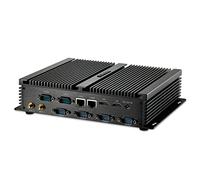 KINGDEL Fanless Mini Desktop Computer, Powerful Nettop PC with i7 CPU, 4GB RAM, 256GB SSD, 2xNICs, 2xHD Ports, 4xUSB 3.0, 6xCOM RS232 W-11 Pro