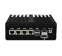 KINGDEL Fanless Mini PC Desktop Computer N100/N150 up to 3.40GHz, 8GB DDR4 RAM 128GB NVMe SSD, Firewall Soft Router 4 x i226V 2.5GbE LAN, 2 x COM RS232, HD+DP Dual Display 4K 2xUSB3.0