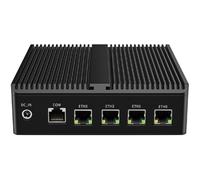 KINGDEL Fanless Mini PC, N100 Industrial Computer, 8GB DDR5 RAM 256GB NVME SSD, 4×2.5G LAN Firewall Router PC, 1×COM, 2×USB 3.0, 4×USB 2.0, 1xHD/DP, 4G/5G SIM Slot, Auto Power On W-11 Pro