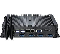 KINGDEL Industrial Fanless Mini PC, Core i5-3317U, 8GB RAM 128GB SSD, 2xGigabit LAN, 4xCOM RS232, 4USB3.0+4USB2.0, HD/VGA Dual Display, 2.4G/5G WiFi, Full Metal Case for Business/Office