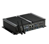 KINGDEL Mini Computer, Nettop, Fanless HTPC with Celeron 1037U CPU, 4GB RAM, 64GB SSD, HD Graphics, 2*NICs, 4*COM RS232, HD, 4*USB 3.0 W-11 Pro