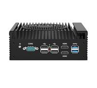 KINGDEL Mini PC 4 LAN, 12th N100 Quad Core, 16GB DDR5 RAM, 512GB SSD, Micro Firewall Router Appliance with 4x 2.5GbE i226V LAN, 2x HD, 2x COM, 6x USB W-11 Pro