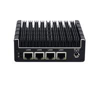 KINGDEL Silent Desktop Computer, Celeron J3160 Quad Core CPU Personal Computer, 4GB RAM, 240GB SSD, 4×LAN, 2×HD, 2×USB3.0, 1×COM, HD Graphics, 1920×1080 W-11 Pro