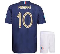 kingdo France Jersey Set Mbappe Home - 2022-2024 - Children and Adults - Boys - Men - Football Jersey - Football Gifts - Sports T-Shirt - Sportswear, blue, 152 cm
