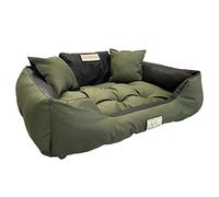 KingDog Dog and Cat Bed with Two Cushions - Waterproof PVC Material - Polyester - XL - Rectangular - Pet Bed - Waterproof Top Layer with Easy-to-Clean Bottom Layer and Durable Construction