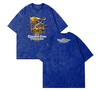 Kingdom Come Deliverance II Knight Washed T-Shirt 2025 Game Short Sleeve Cotton Tee Women Men Streetwear Tops (Blue,XXL)