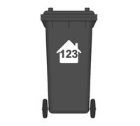Kingdom Decalz Wheelie Bin House Numbers Stickers - Peel & Stick Self-Adhesive Dustbin Labels - Durable Weatherproof Vinyl - Easy to Apply for Wheelie Bins - Customizable Bin Numbers Stickers - x3