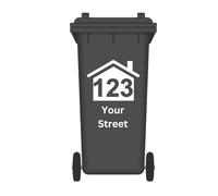 Kingdom Decalz Wheelie Bin House Numbers Stickers - Peel & Stick Self-Adhesive Dustbin Labels - Durable Weatherproof Vinyl - Easy to Apply for Wheelie Bins - Customizable Bin Numbers Stickers - 3Pck