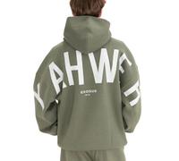 Kingdom Essential Hoodie, Oversized Christian Heavyweight Faith Sweatshirt, Forgiven Graphic Pullover for Men & Women(Thyme - Yahweh,XS)