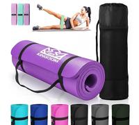 Kingdom Fitness 10mm Extra Thick Yoga Mat Set | NBR Non-Slip Exercise Mat, Carry Bag, Strap & Resistance Band, Purple
