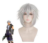 Kingdom Hearts 3 Riku Cosplay Wig Iron- Gray Heat Resistant Synthetic Hair Perucas Costume Role Play Wigs KUMZ3452
