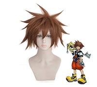 Kingdom Hearts III Sora Brown Short Wig Cosplay Costume Men Heat Resistant Synthetic Hair Party Cosplay Wigs MZ-1316