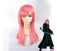 Kingdom Hearts Marluxia Cosplay Wig 65Cm Medium Long Curly Heat Resistant Synthetic Hair Anime Game Costume Party Wig Pink Marluxia