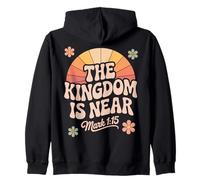 Kingdom Is Near Mark 1:15 Christian 70s Retro Bible Verse Zip Hoodie