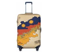 Kingdom of Bhutan Flag map 01 Print Travel Luggage Cover Suitcase Cover Protector Suitcase Washable Baggage Covers Anti-Scratch