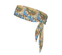 Kingdom Of Bhutan Flag Map02 Print Ninja Headbands,Adjustable Head Tie For Men, Sports Sweatband For Yoga Running Basketball
