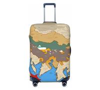 Kingdom of Bhutan Flag map02 Print Travel Luggage Cover Suitcase Cover Protector Suitcase Washable Baggage Covers Anti-Scratch