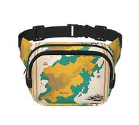 Kingdom of Bhutan flag map04 print Cute Large Black Fanny Packs for Women Cross Body Waist Bag Nylon Fashionable Fanny Pack, Black, One Size