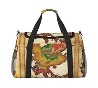 Kingdom of Bhutan map03 print Travel Duffle Bag Gym Bag for Women,Puffer Tote Bag,Weekender Overnight Bag Organizer, Black, One Size