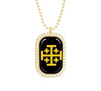 Kingdom of Jerusalem Flag Custom Photo Necklace Personalized Picture Pendant Memory Jewelry for Women
