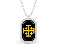 Kingdom of Jerusalem Flag Custom Photo Necklace Personalized Picture Pendant Memory Jewelry for Women