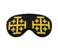Kingdom of Jerusalem Flag Funny Eye Mask for Sleep with Adjustable Strap Blocks Light Eye Shade Cover