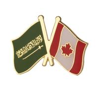 Kingdom Of Saudi Arabia & Canada Friendship USA National Flag Metal Enamel Pin Badge Lapel