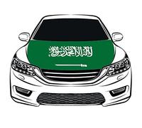 Kingdom of Saudi Arabia Flag Car Hood Cover 3.3X5FT 100% Polyester,Engine Flag,Elastic Fabrics Can be Washed,Car Bonnet Banner