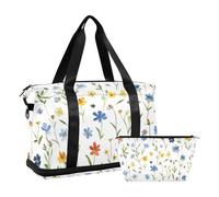 Kingdom Of Shattered Flowers Duffel Bag Weekender Bag with Toiletry Bag for Hiking Multifunctional, Kingdom of Shattered Flowers, One Size