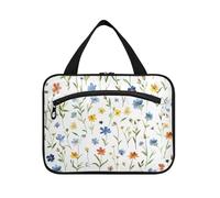 Kingdom of Shattered Flowers Hanging Toiletry Bag for Men with Hook, Designer Unisex Make up Bags for Accessories for Women Gym estuches para maquillaje L