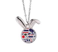 Kingdom of Thailand Traditional Rabbit Necklace Pendant Bunny Animal Jewelry Gift
