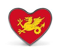 Kingdom of The West Saxons Wessex Flag Dragon Funny Lapel Pins Heart Button Brooch Badge Pin Hat Clothes Bag Jewelry for Men Women