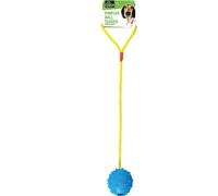 Kingdom Pimpled Ball Tugger Toy on Rope for Dogs (Blue)