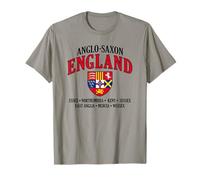 Kingdoms of Anglo-Saxon England Shield Black Lettering T-Shirt