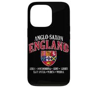 Kingdoms of Anglo-Saxon England Shield White Lettering Aged Case for iPhone 13 Pro