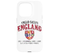 Kingdoms of Anglo-Saxon England Shield White Lettering Aged Case for iPhone 15 Pro