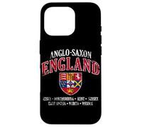 Kingdoms of Anglo-Saxon England Shield White Lettering Aged Case for iPhone 16 Pro