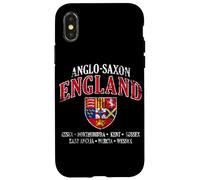 Kingdoms of Anglo-Saxon England Shield White Lettering Aged Case for iPhone X/XS