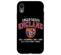 Kingdoms of Anglo-Saxon England Shield White Lettering Aged Case for iPhone XR