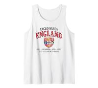 Kingdoms of Anglo-Saxon England Shield White Lettering Aged Tank Top