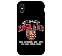Kingdoms of Anglo-Saxon England Shield White Lettering Case for iPhone X/XS