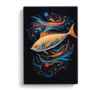 KingFish er Orphism Art Canvas Print for Living Room Bedroom Home Office Décor, Wall Art Picture Ready to Hang, 30x20 Inch (76x50 cm)