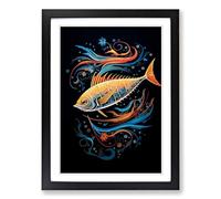KingFish er Orphism Framed Wall Art Print A2 Black