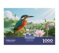 Kingfisher 1000 Piece Extra-Thick Cardboard DIY Lotus Pond Puzzle Kids & Adults Mindfulness Stress Relief Brain Training Birthday Gift 52x38cm/1000pcs