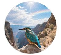 Kingfisher 1000 Piece Round Puzzle Creative Brain Challenge All Generations Cognitive Growth Entertainment Bird Fun for Holidays Family Events 1000pcs (67.5x67.5cm)