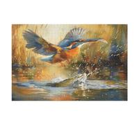 Kingfisher 1000 Pieces Set Classic Jigsaw Puzzle Pet Bird Couple Puzzle Partners Mind Relaxation Wall Decor Easter New Year Creativity & Gift Giving 1000 PCS
