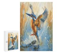 Kingfisher 1000Pc Jigsaw Puzzles Adults Children Pet Bird Jigsaws Post-Exam Relaxation Challenging Design Great Gift Students Stress Reliever 1000 PCS