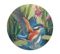 Kingfisher 120 Piece Round Jigsaw Puzzle Pet Bird Animal Shape Premium Brainteaser Puzzle Relaxing Activity Home Decor Gift Educational Challenging 120 PCS